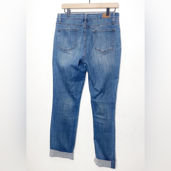 Judy Blue Boyfriend Fit Mid Rise Dark Wash Rolled Jeans Size 9/29 - Picture 4 of 5